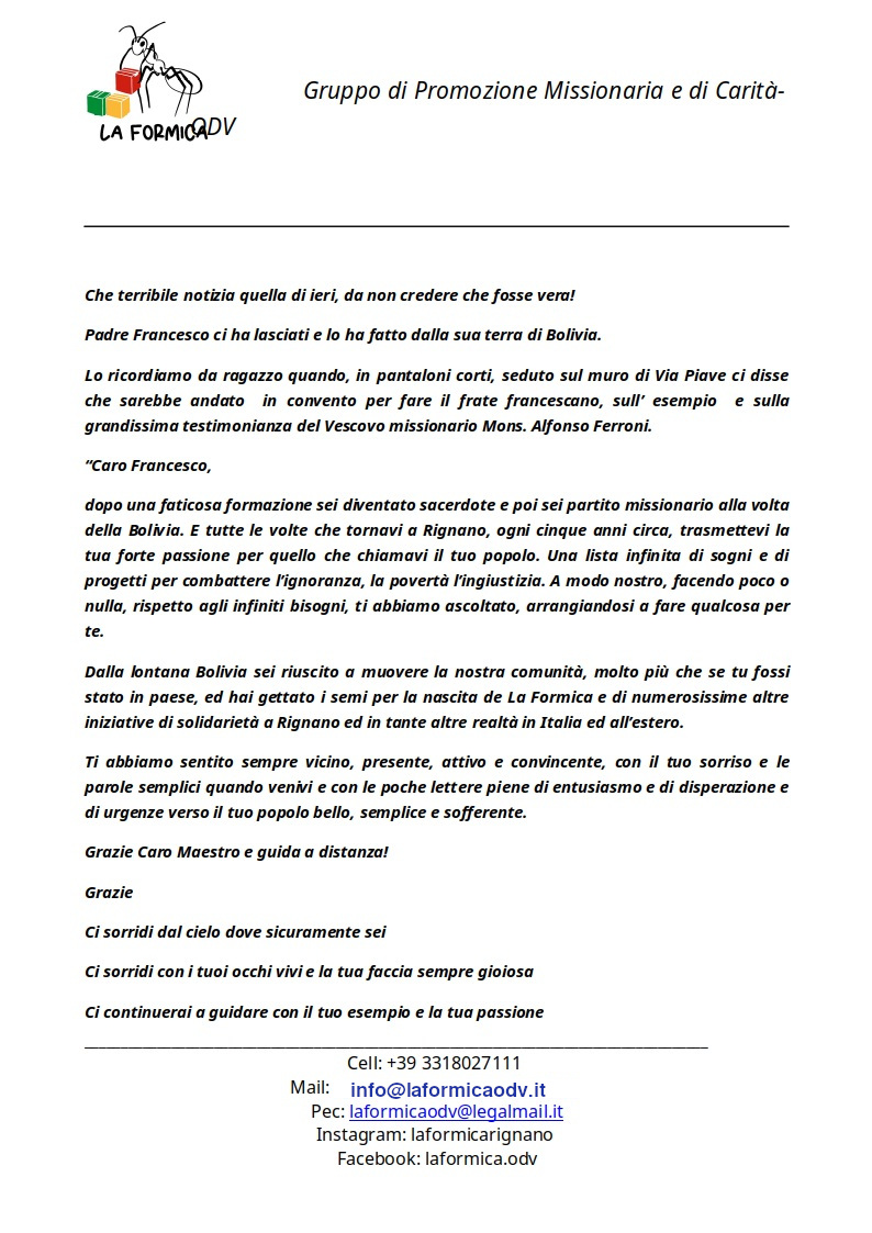 Ricordo di Padre Francesco